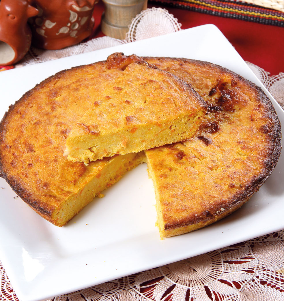 Sopa paraguaya con agregado de verduras (versión light)
