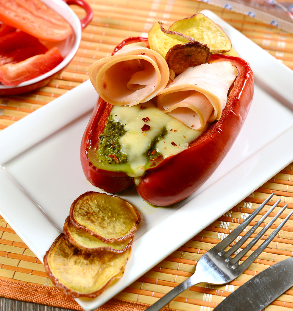 Locotes rellenos de jamón cocido de pollo y espinaca