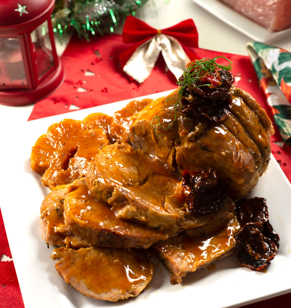 Lomo de cerdo glaseado con piña