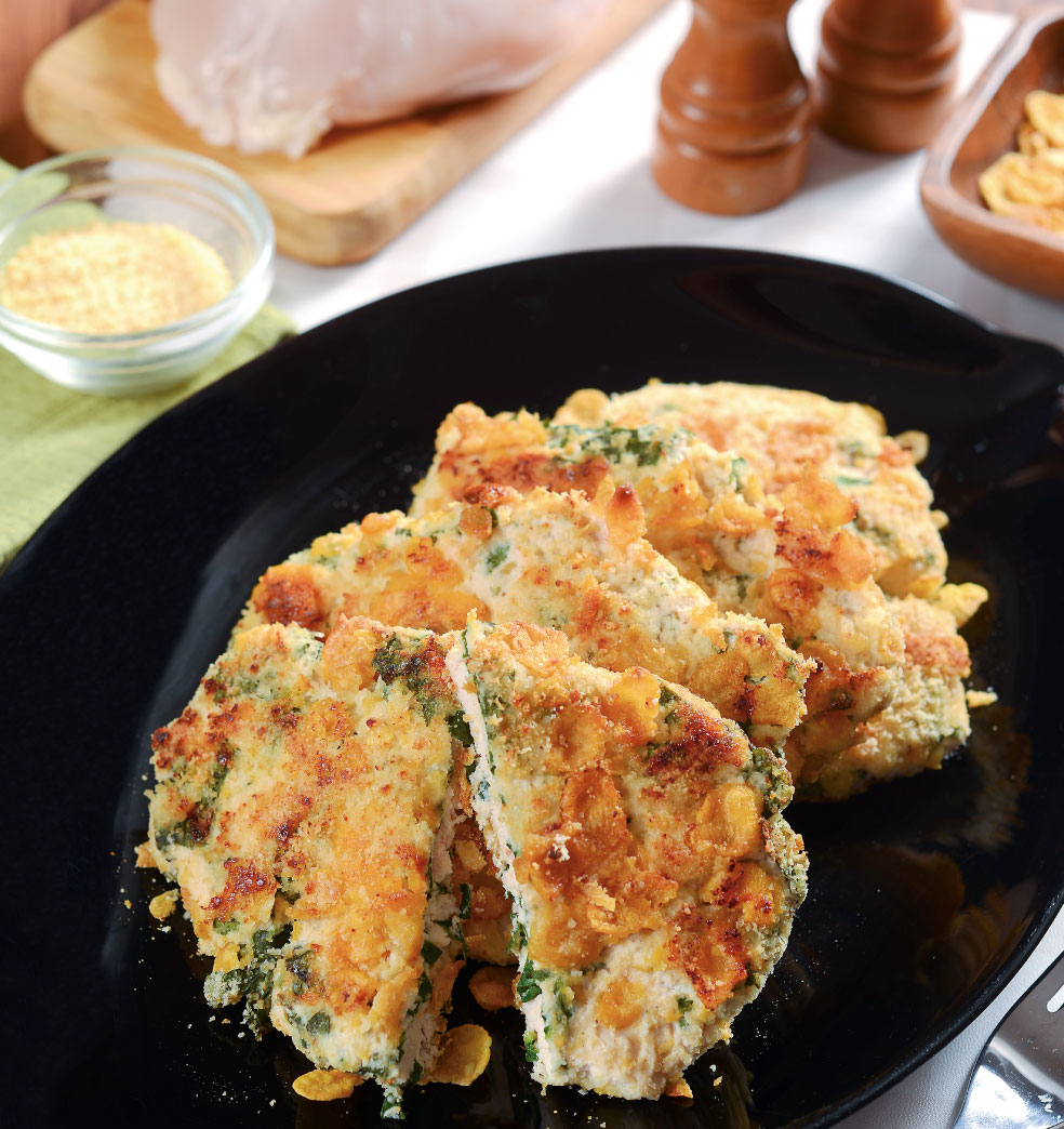 Milanesas de pollo y acelga (4 personas)