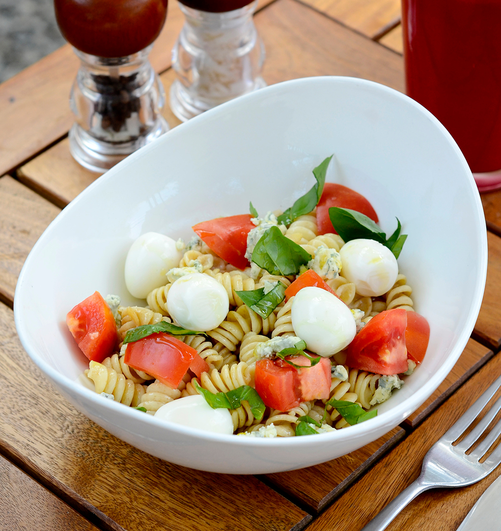 Pasta integral de la huerta con roquefort