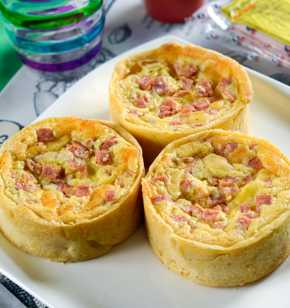 Tartitas de jamón y queso